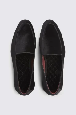 Belgravia Black Velvet Dress Slippers