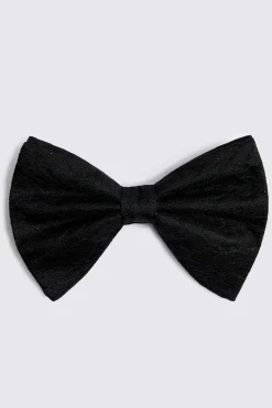 Black Floral Lurex Bow Tie