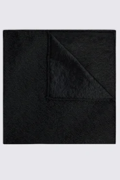 Black Floral Swirl Silk Pocket Square