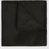 Black Floral Swirl Silk Pocket Square