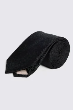 Black Floral Swirl Silk Tie