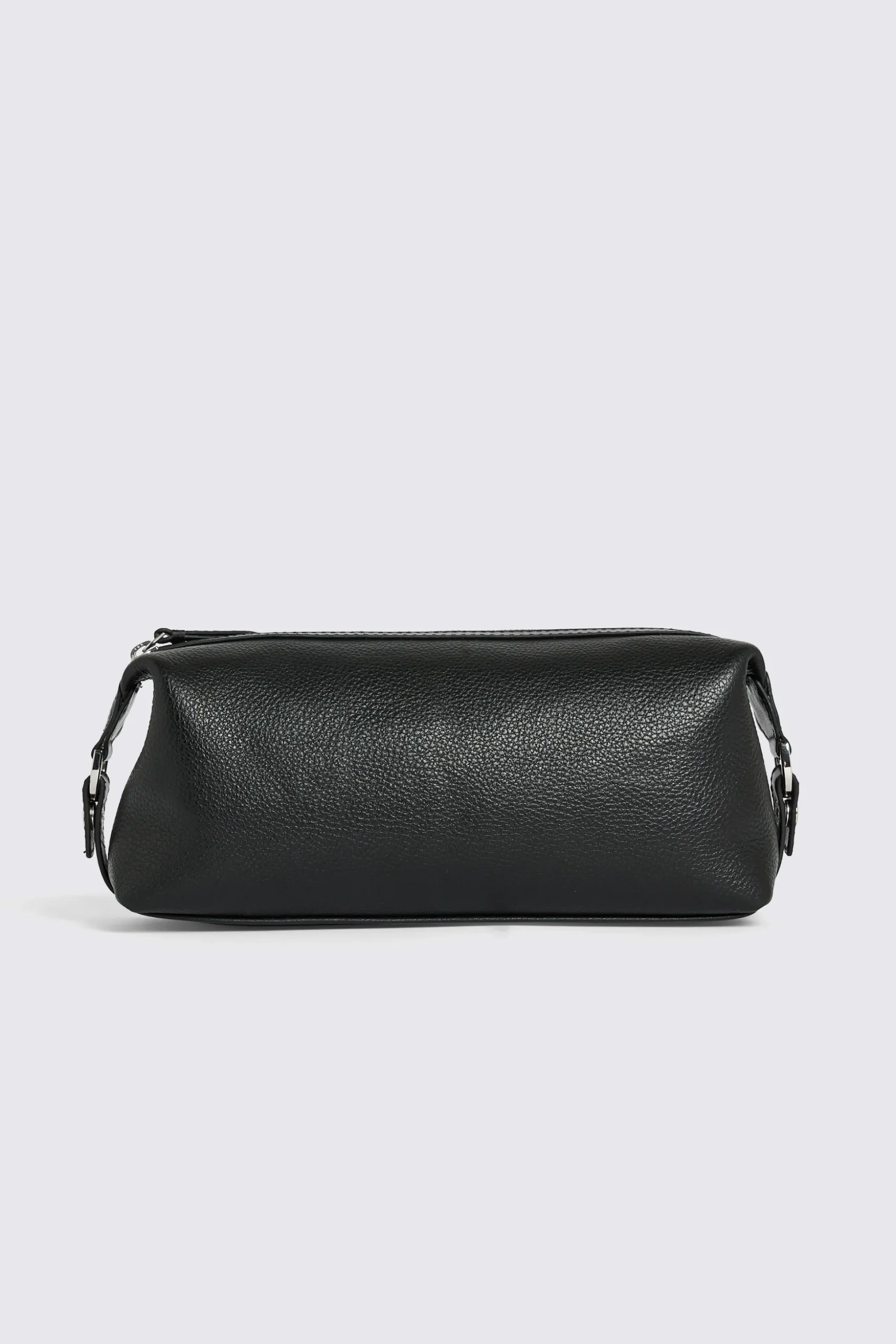 Black Grained Leather Washbag