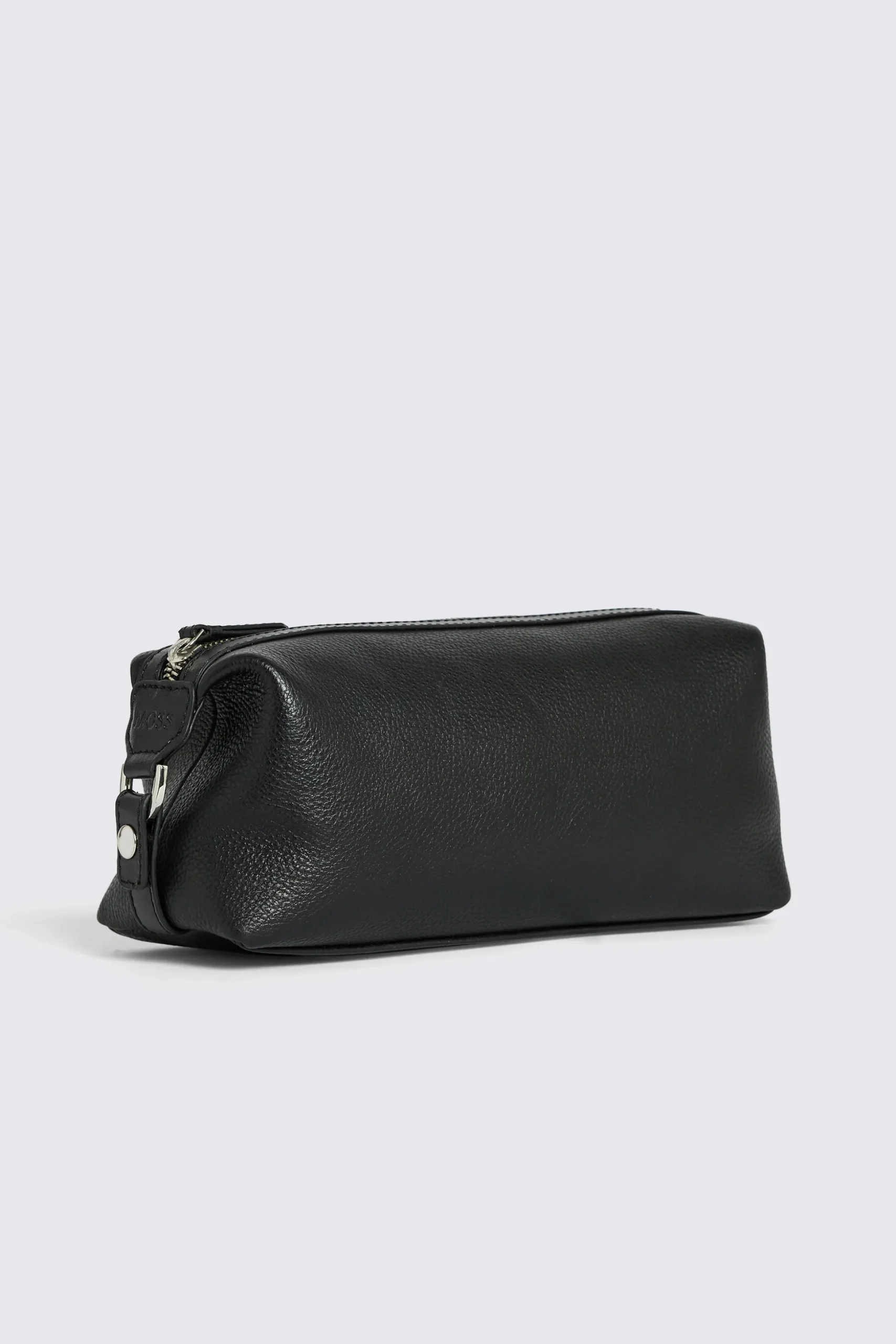 Black Grained Leather Washbag