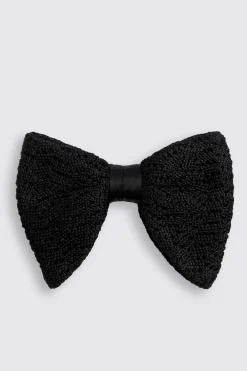 Black Knitted Silk Bow Tie