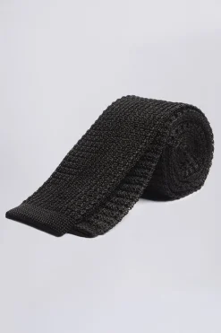 Black Knitted Silk Tie