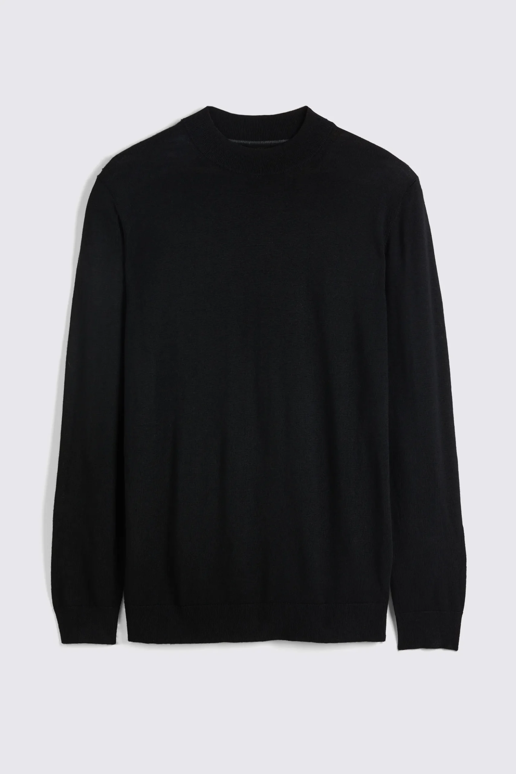 Black Merino Mock-Neck Jumper