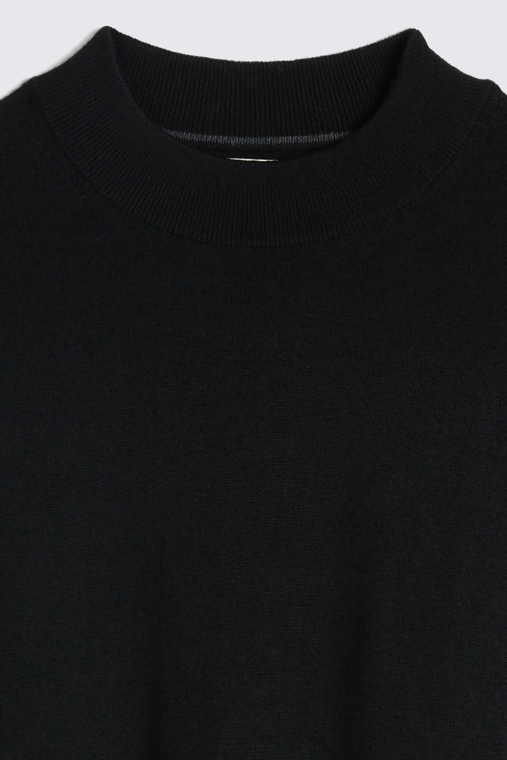 Black Merino Mock-Neck Jumper