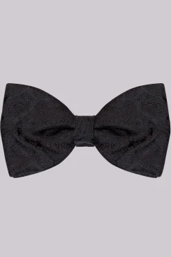 Black Paisley Silk Bow Tie