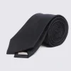 Black Silk Semi Plain Tie
