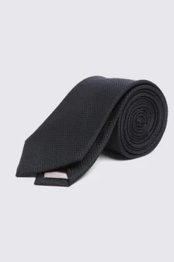 Black Silk Semi Plain Tie