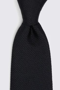 Black Silk Semi Plain Tie