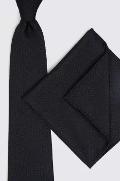 Black Silk Semi Plain Tie