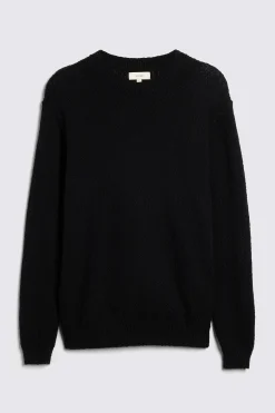 Black Slouchy Bouclé Crew Neck Jumper