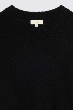 Black Slouchy Bouclé Crew Neck Jumper
