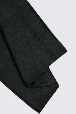 Black Wedding Paisley Pocket Square
