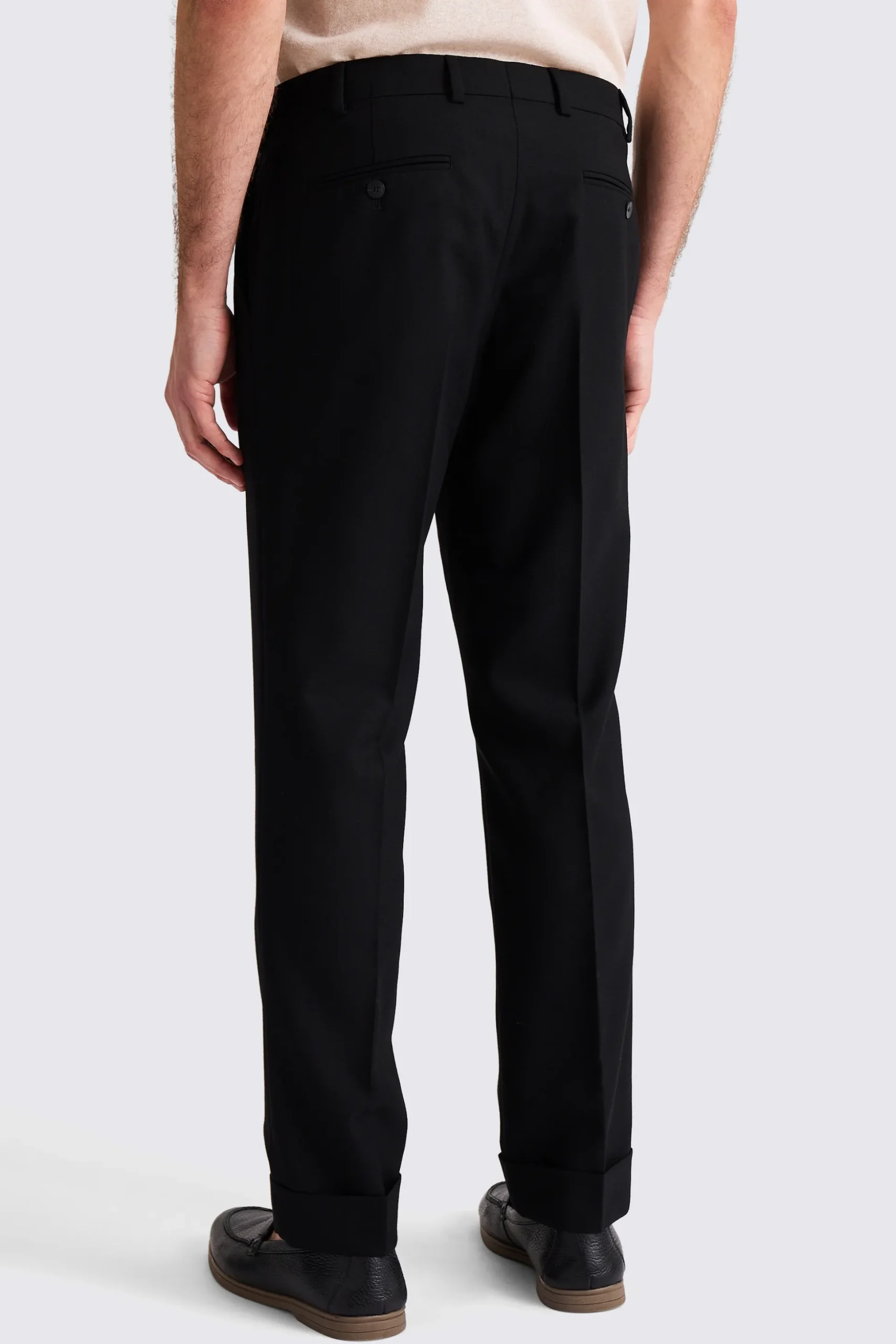Black Wool Tailored Trousers