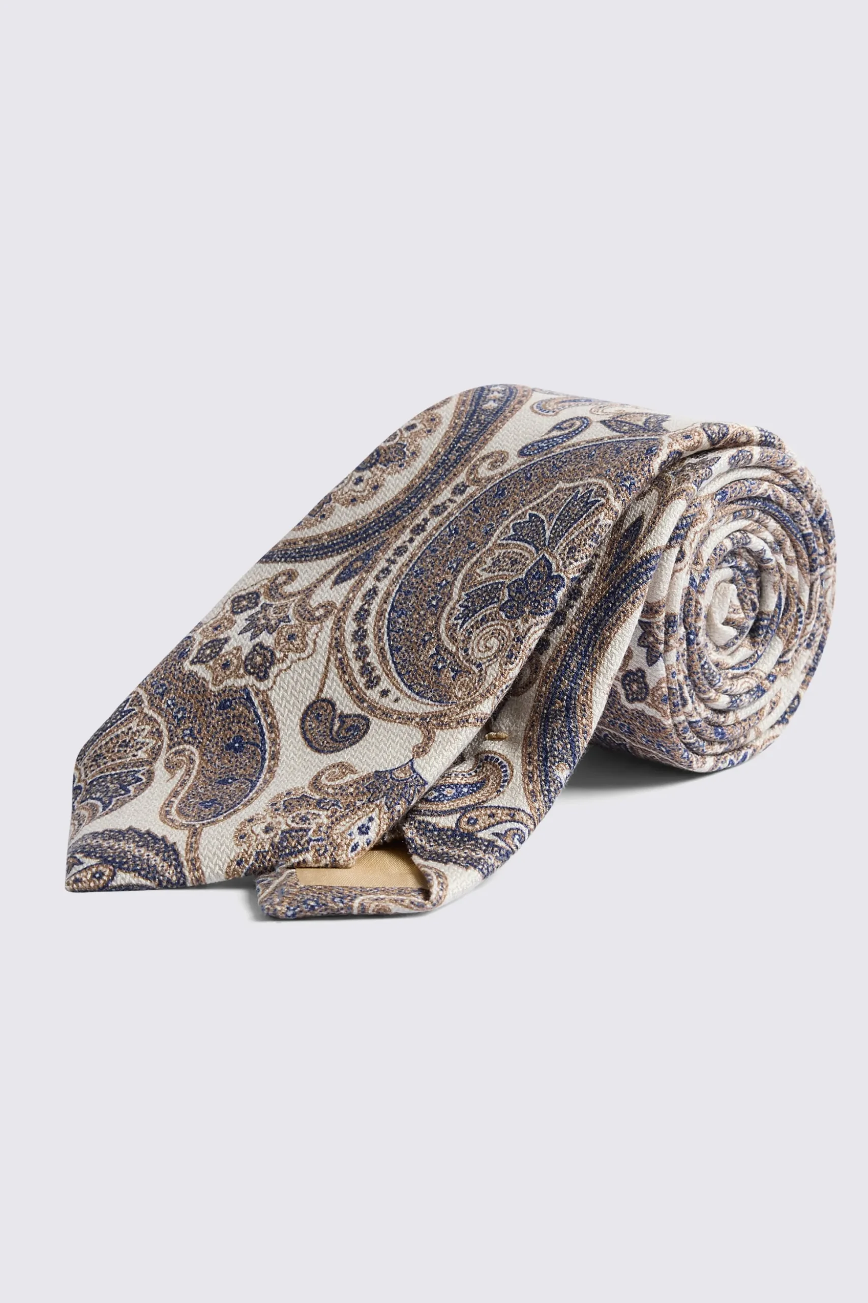 Bottinelli Neutral Silk Paisley Tie