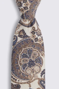 Bottinelli Neutral Silk Paisley Tie