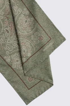 Bottinelli Sage Paisley Pocket Square