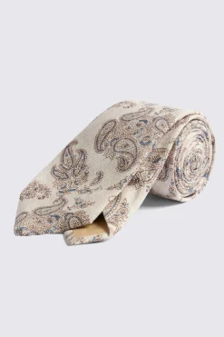 Bottinelli White & Blue Silk Paisley Tie
