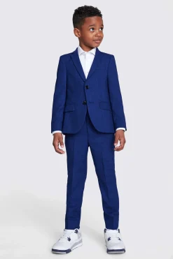 Boys Blue Slub Suit
