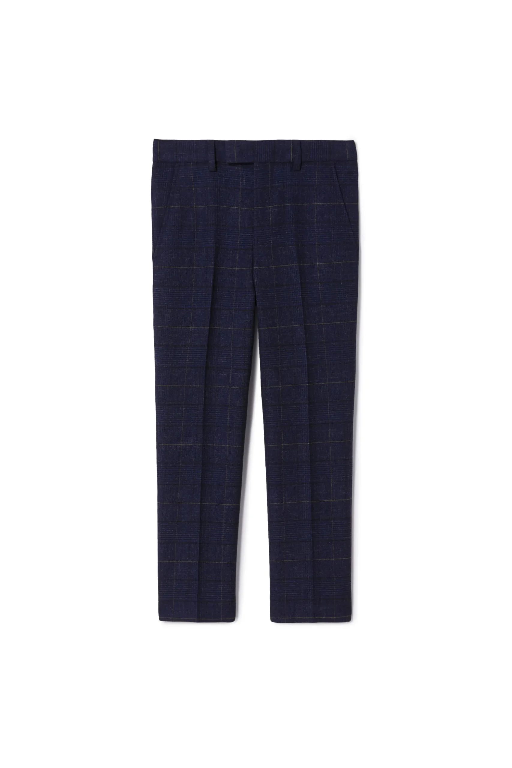Boys Navy Black Check Suit