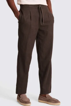 Brown Linen Beach Trousers