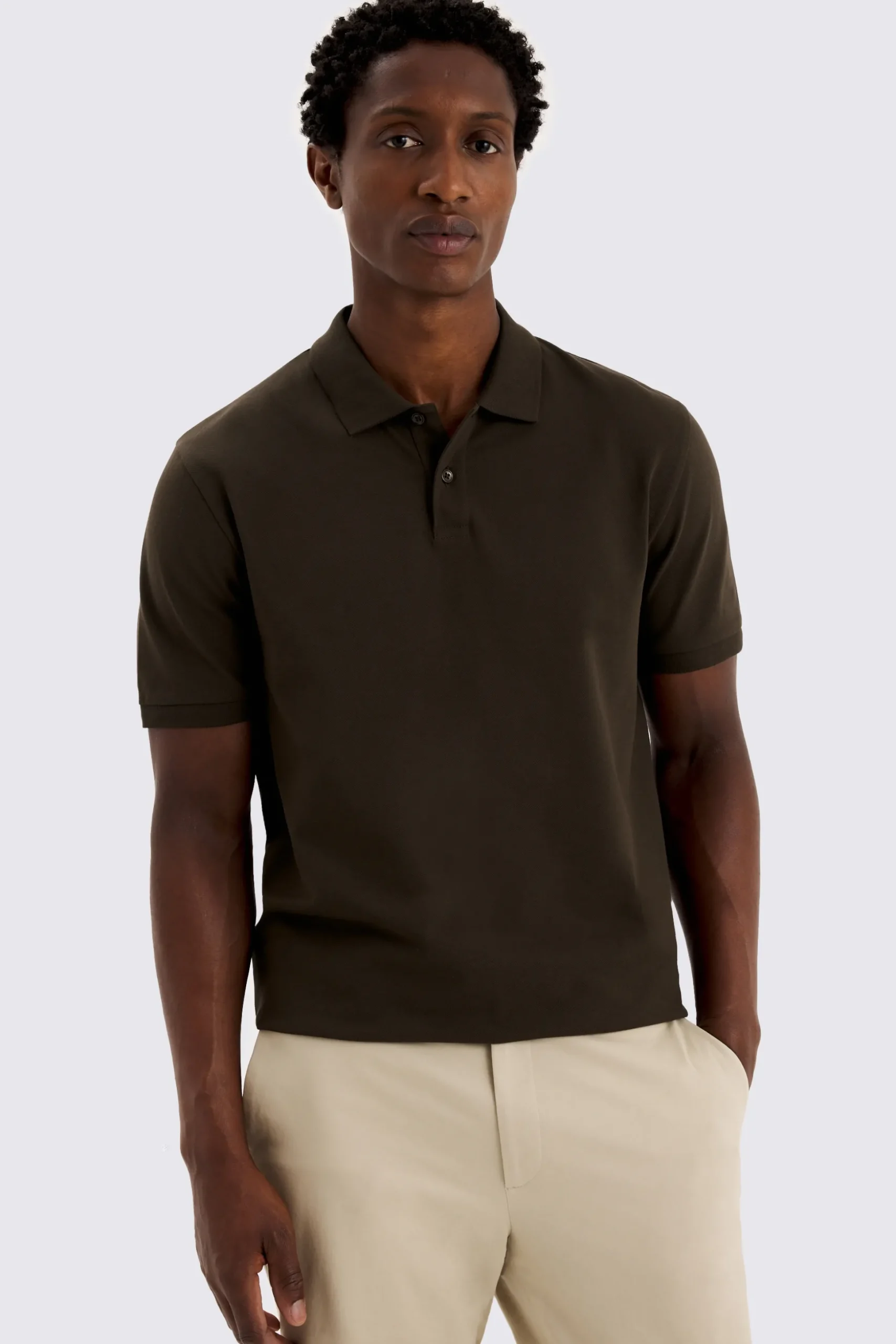 Brown Piqué Polo Shirt