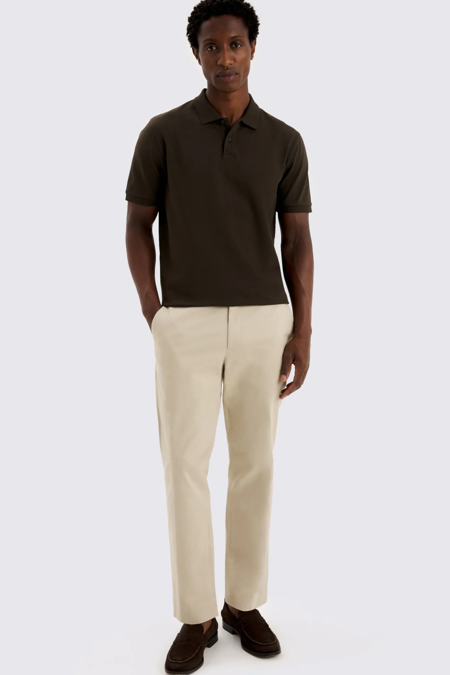 Brown Piqué Polo Shirt