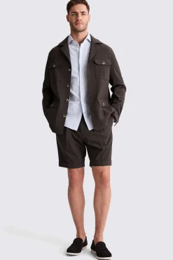 Brown Seersucker Shorts