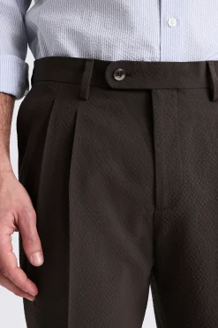 Brown Seersucker Shorts