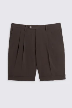 Brown Seersucker Shorts