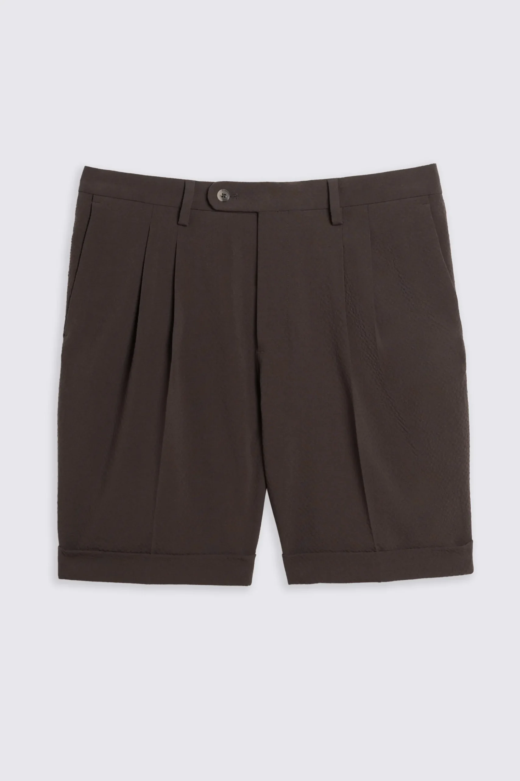 Brown Seersucker Shorts