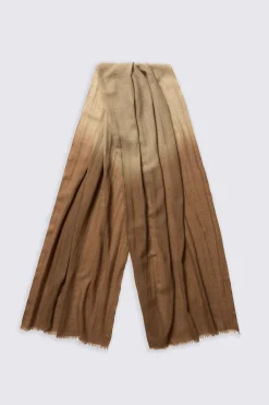 Brown Silk Blend Ombré Scarf