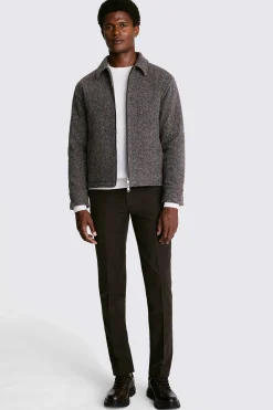Brown Tweed Zip Jacket