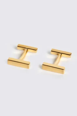 Brushed Gold Bar Cufflink
