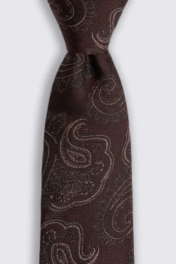 Burgundy & Navy Paisley Tie