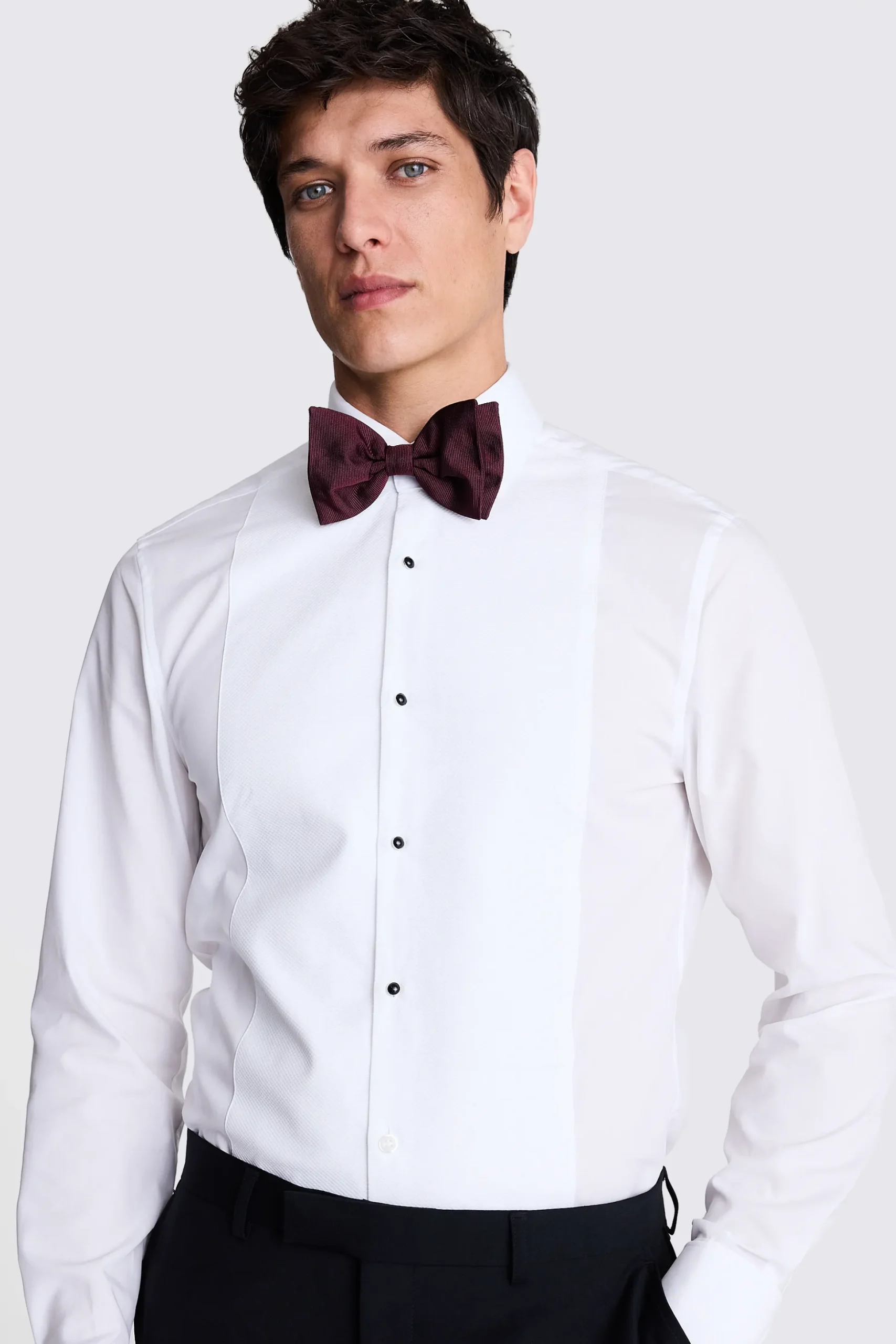 Burgundy Bottinelli Silk Grosgrain Bow Tie