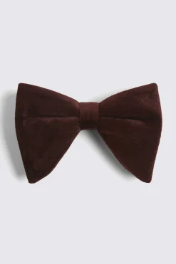 Burgundy Oversized Velvet Bow Tie