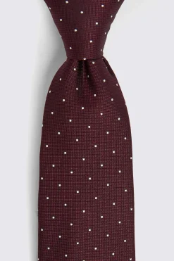 Burgundy Silk Pindot Tie
