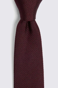 Burgundy Silk Semi Plain Tie