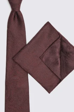 Burgundy Wedding Paisley Pocket Square