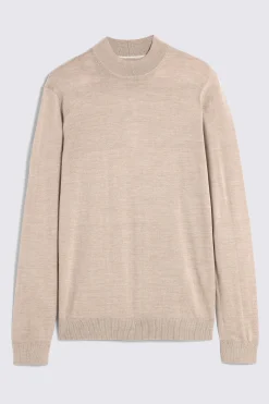 Camel Merino Mock Neck Jumper