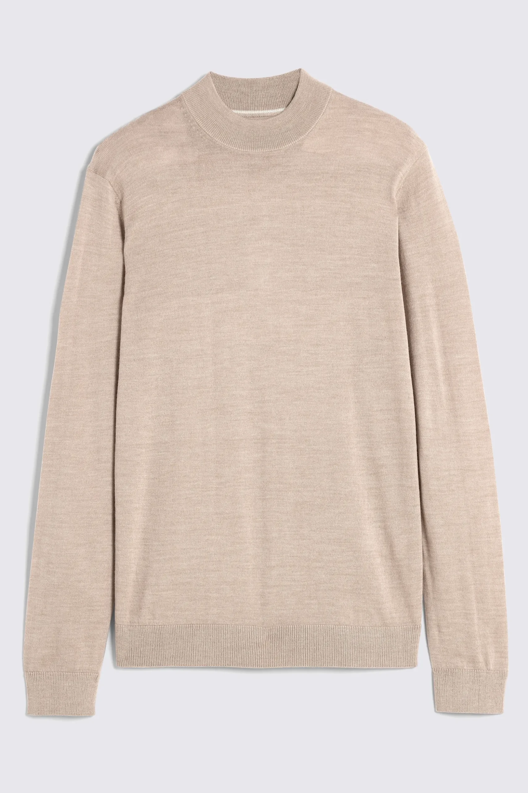 Camel Merino Mock Neck Jumper