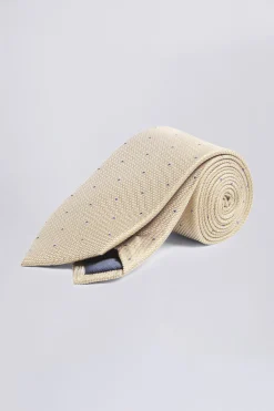 Champagne Contrast Spot Silk Tie