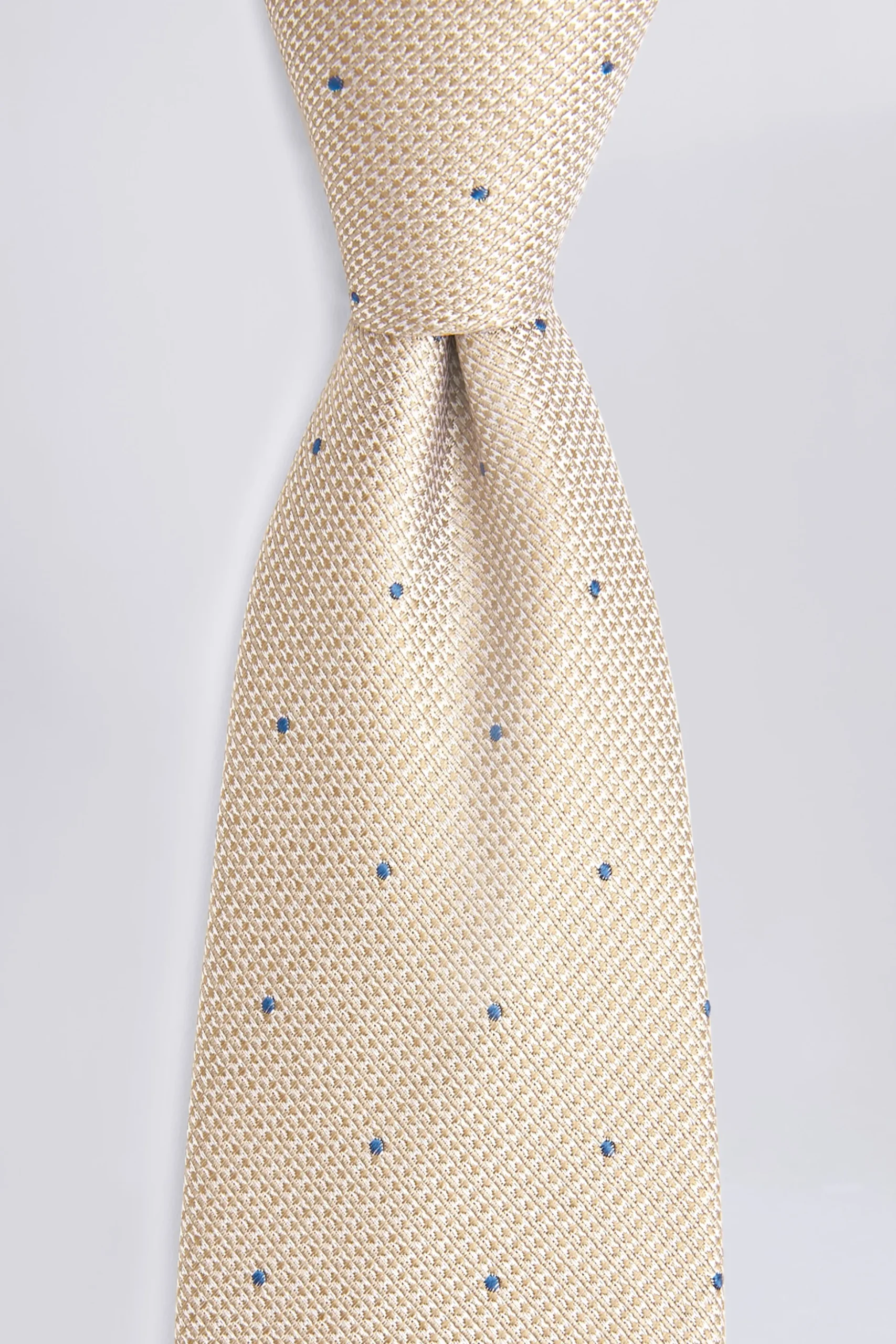 Champagne Contrast Spot Silk Tie