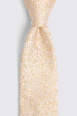 Champagne Floral Swirl Silk Tie