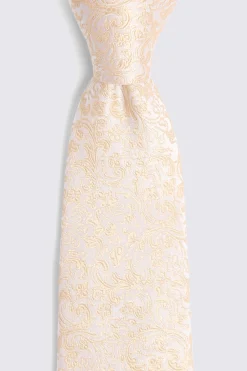 Champagne Floral Swirl Silk Tie