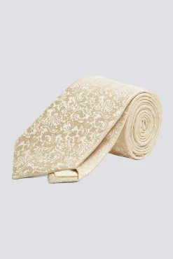 Champagne Floral Swirl Silk Tie