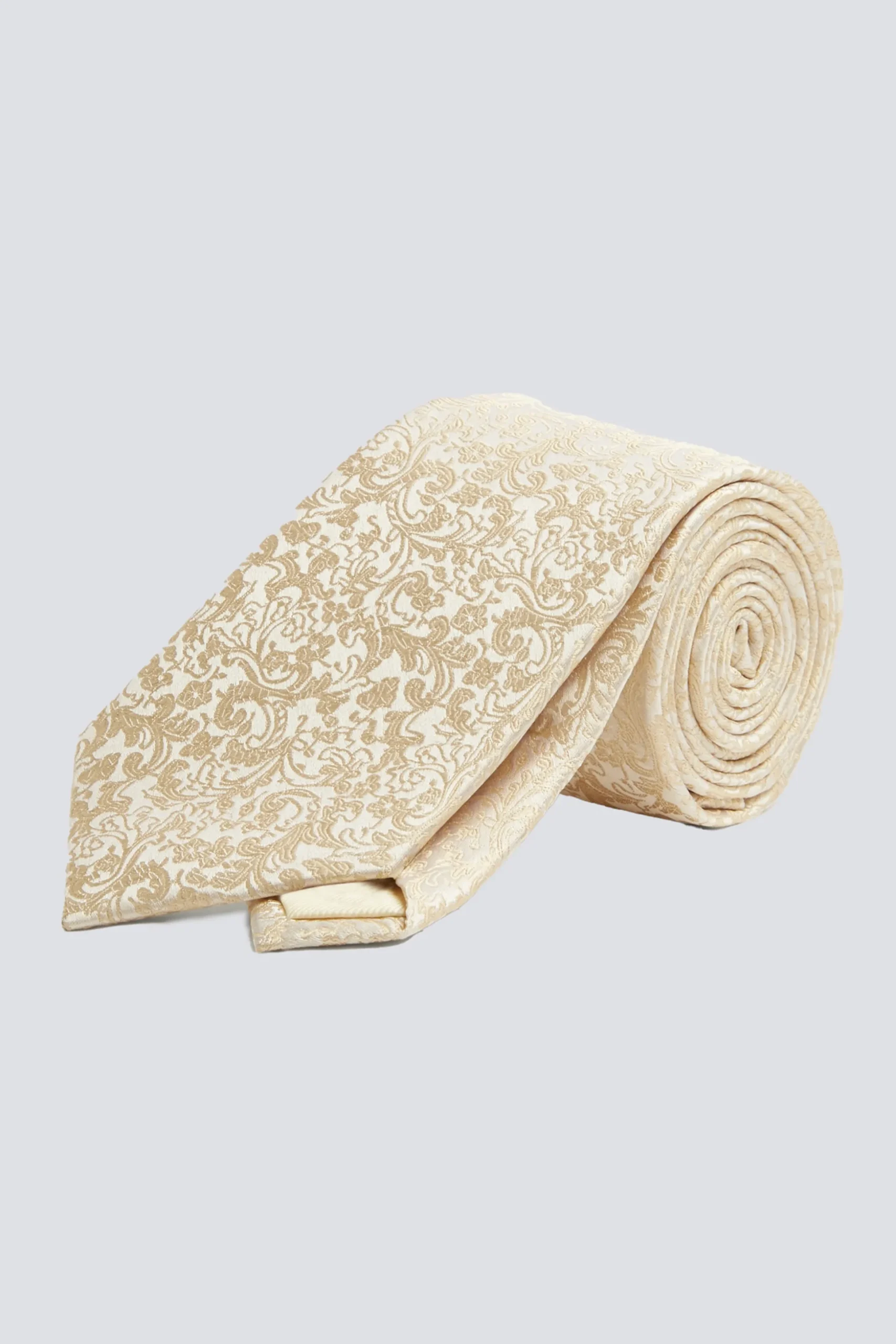 Champagne Floral Swirl Silk Tie